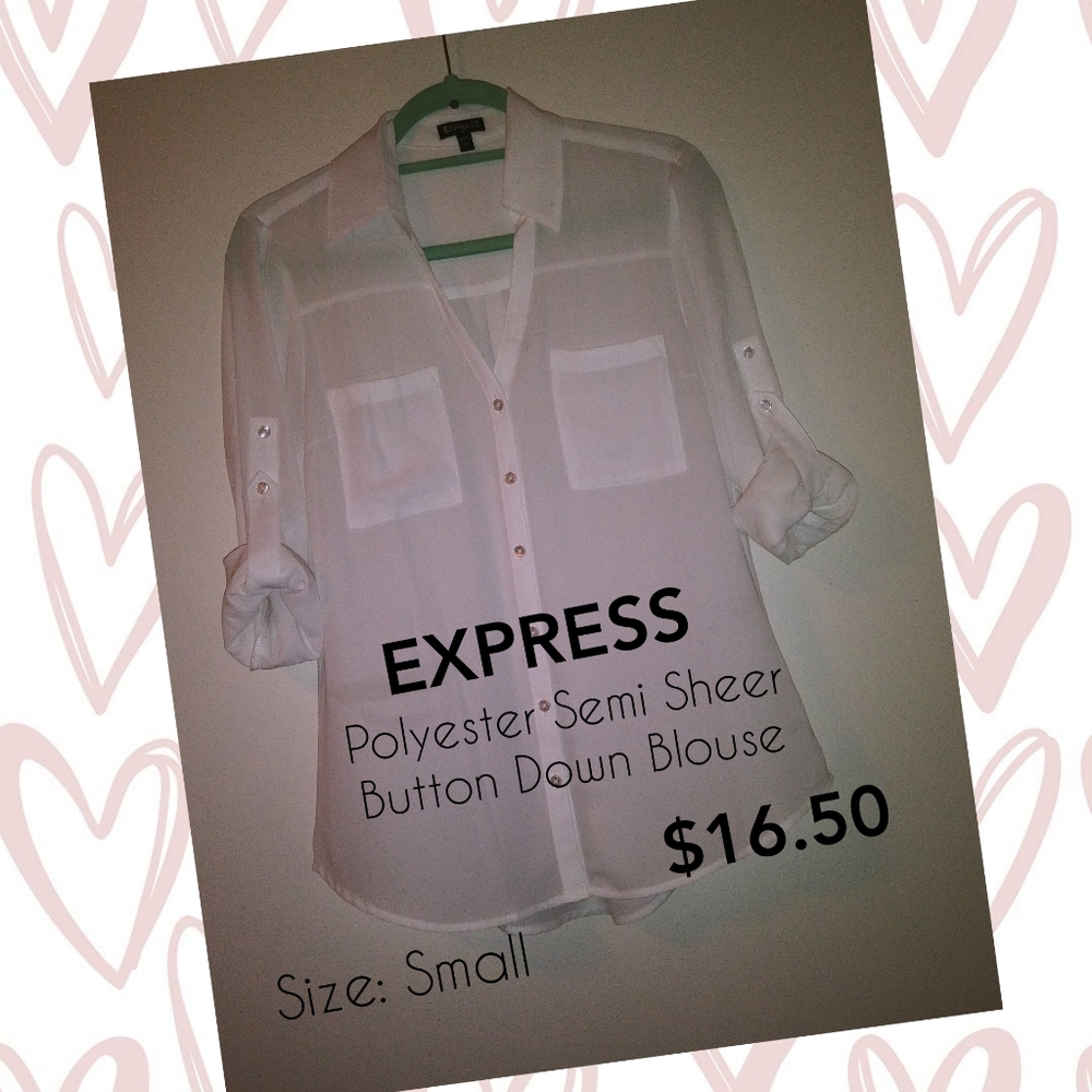 Express Semi sheer polyester button down